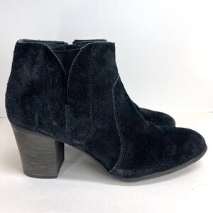 Clark’s Collection Women’s Enfield Senya Ankle Boot Black Suede Comfort Size 10M